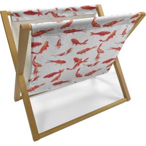 Ambesonne Coral Magazine and Book Holder, Scribbled Little and Big Different Size Heart Forms Love Valentines Mothers Day Theme, Floor Rack Decor for Interior of Home & Office, 22″ x 19″, Coral(Orange)