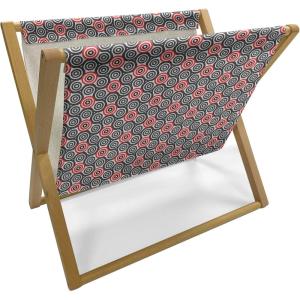 Ambesonne Coral Magazine and Book Holder, Scribbled Little and Big Different Size Heart Forms Love Valentines Mothers Day Theme, Floor Rack Decor for Interior of Home & Office, 22″ x 19″, Coral(Red Black)