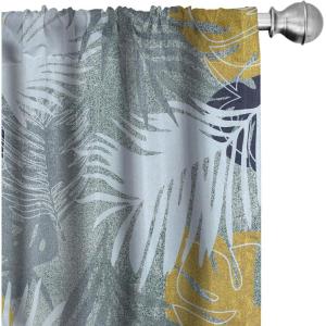Ambesonne Ethnic Curtains, Abstract Boho Vibe Oriental Rhombus Motifs Grunge Design with Neutral Colors, Window Treatments 2 Panel Set for Living Room Bedroom, Pair of – 28″ x 63″, Seafoam Purpleblue(Soft Blue Purpleblue)