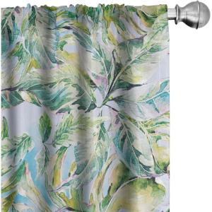 Ambesonne Ethnic Curtains, Abstract Boho Vibe Oriental Rhombus Motifs Grunge Design with Neutral Colors, Window Treatments 2 Panel Set for Living Room Bedroom, Pair of – 28″ x 63″, Seafoam Purpleblue(Apple Green Seafoam)