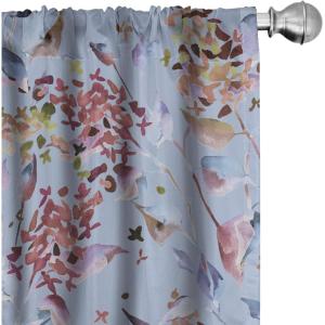 Ambesonne Ethnic Curtains, Abstract Boho Vibe Oriental Rhombus Motifs Grunge Design with Neutral Colors, Window Treatments 2 Panel Set for Living Room Bedroom, Pair of – 28″ x 63″, Seafoam Purpleblue(Lavender Blue Pale Maroon)