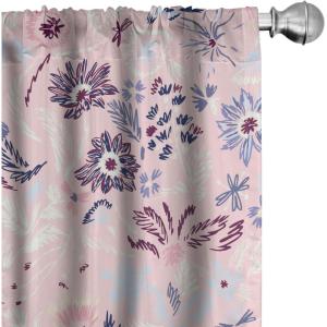 Ambesonne Ethnic Curtains, Abstract Boho Vibe Oriental Rhombus Motifs Grunge Design with Neutral Colors, Window Treatments 2 Panel Set for Living Room Bedroom, Pair of – 28″ x 63″, Seafoam Purpleblue(Rose Lavender Maroon)