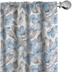 Ambesonne Ethnic Curtains, Abstract Boho Vibe Oriental Rhombus Motifs Grunge Design with Neutral Colors, Window Treatments 2 Panel Set for Living Room Bedroom, Pair of – 28″ x 63″, Seafoam Purpleblue(Taupe and Off White)