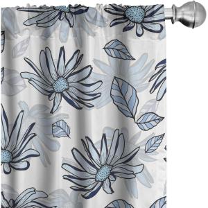 Ambesonne Ethnic Curtains, Abstract Boho Vibe Oriental Rhombus Motifs Grunge Design with Neutral Colors, Window Treatments 2 Panel Set for Living Room Bedroom, Pair of – 28″ x 63″, Seafoam Purpleblue(Pale Blue Off White)