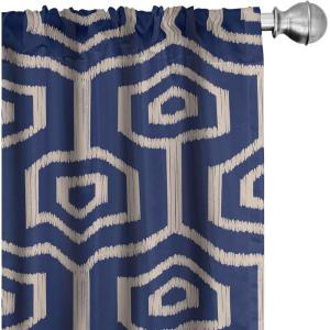 Ambesonne Floral Curtains, Flower Branches Blossoming in Minimalist Design Neutral Botanical, Window Treatments 2 Panel Set for Living Room Bedroom, Pair of – 28″ x 84″, Taupe Grey and Dark Blue Grey(Navy Blue and Eggshell)