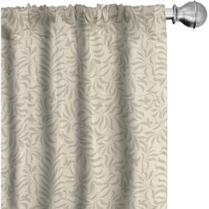 Ambesonne Floral Curtains, Flower Branches Blossoming in Minimalist Design Neutral Botanical, Window Treatments 2 Panel Set for Living Room Bedroom, Pair of – 28″ x 84″, Taupe Grey and Dark Blue Grey(Cream and Pale Sepia)