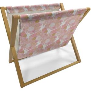 Ambesonne Fuchsia Magazine and Book Holder, Hearts Pattern Valentines Day Themed Design Retro Motifs Vintage Elements, Floor Rack Decor for Interior of Home & Office, 22″ x 19″, Off White Multicolor(Blush Multicolor)