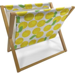 Ambesonne Fuchsia Magazine and Book Holder, Hearts Pattern Valentines Day Themed Design Retro Motifs Vintage Elements, Floor Rack Decor for Interior of Home & Office, 22″ x 19″, Off White Multicolor(Yellow Green White)
