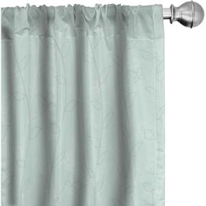 Ambesonne Garden Scene Curtains, Autumn Vibes Romantic Themed Monochrome Daisy Pattern Neutral Art, Window Treatments 2 Panel Set for Living Room Bedroom, Pair of – 28″ x 95″, Charcoal Grey Eggshell(Mint Green)