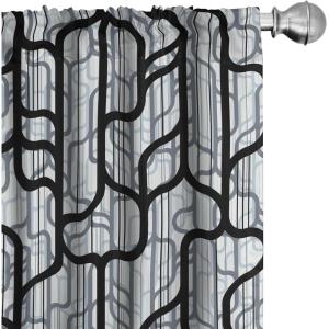 Ambesonne Garden Scene Curtains, Autumn Vibes Romantic Themed Monochrome Daisy Pattern Neutral Art, Window Treatments 2 Panel Set for Living Room Bedroom, Pair of – 28″ x 95″, Charcoal Grey Eggshell(Charcoal Grey Pale Grey)