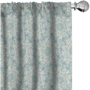 Ambesonne Garden Scene Curtains, Autumn Vibes Romantic Themed Monochrome Daisy Pattern Neutral Art, Window Treatments 2 Panel Set for Living Room Bedroom, Pair of – 28″ x 95″, Charcoal Grey Eggshell(Cadet Blue and Eggshell)