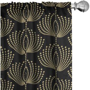 Ambesonne Garden Scene Curtains, Autumn Vibes Romantic Themed Monochrome Daisy Pattern Neutral Art, Window Treatments 2 Panel Set for Living Room Bedroom, Pair of – 28″ x 95″, Charcoal Grey Eggshell(Charcoal Grey)