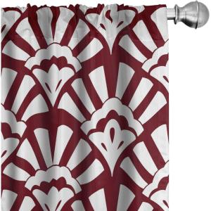 Ambesonne Garden Scene Curtains, Autumn Vibes Romantic Themed Monochrome Daisy Pattern Neutral Art, Window Treatments 2 Panel Set for Living Room Bedroom, Pair of – 28″ x 95″, Charcoal Grey Eggshell(Maroon and White)