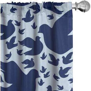 Ambesonne Garden Scene Curtains, Soft Tones Flowers Boho Pattern Springtime Inspired Neutral Art, Window Treatments 2 Panel Set for Living Room Bedroom, Pair of – 28″ x 95″, Lavender Blue Warm Taupe(Indigo and Pale Blue)
