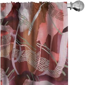 Ambesonne Garden Scene Curtains, Soft Tones Flowers Boho Pattern Springtime Inspired Neutral Art, Window Treatments 2 Panel Set for Living Room Bedroom, Pair of – 28″ x 95″, Lavender Blue Warm Taupe(Off White Pale Pink and Plum)