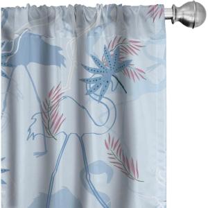 Ambesonne Garden Scene Curtains, Soft Tones Flowers Boho Pattern Springtime Inspired Neutral Art, Window Treatments 2 Panel Set for Living Room Bedroom, Pair of – 28″ x 95″, Lavender Blue Warm Taupe(Pale Blue Ceil Blue Pink)