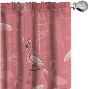 Ambesonne Garden Scene Curtains, Soft Tones Flowers Boho Pattern Springtime Inspired Neutral Art, Window Treatments 2 Panel Set for Living Room Bedroom, Pair of – 28″ x 95″, Lavender Blue Warm Taupe(Pastel Pink Pale Pink)
