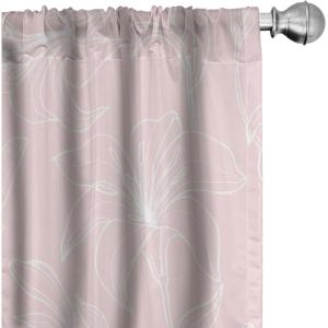 Ambesonne Garden Scene Curtains, Springtime Neutral Boho Pastel Colors Sketch Art of Minimalist Flowers Vintage, Window Treatments 2 Panel Set for Living Room Bedroom, Pair of – 28″ x 63″, Rose White(Rose White)