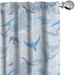 Ambesonne Garden Scene Curtains, Springtime Neutral Boho Pastel Colors Sketch Art of Minimalist Flowers Vintage, Window Treatments 2 Panel Set for Living Room Bedroom, Pair of – 28″ x 63″, Rose White(Sky Blue Pale Sky Blue)