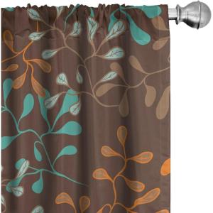 Ambesonne Garden Scene Curtains, Springtime Neutral Boho Pastel Colors Sketch Art of Minimalist Flowers Vintage, Window Treatments 2 Panel Set for Living Room Bedroom, Pair of – 28″ x 63″, Rose White(Dark Seafoam Maroon)