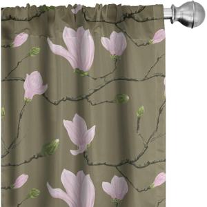 Ambesonne Garden Scene Curtains, Springtime Neutral Boho Pastel Colors Sketch Art of Minimalist Flowers Vintage, Window Treatments 2 Panel Set for Living Room Bedroom, Pair of – 28″ x 63″, Rose White(Khaki Soft Pink)