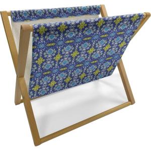 Ambesonne Hearts Magazine and Book Holder, Rhythmic Sponge Print Look Cutsy Valentines Romance Love, Floor Rack Decor for Interior of Home & Office, 22″ x 19″, Blush Pastel Pink(Indigo Mustard Sky Blue)