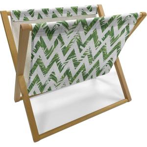 Ambesonne Love Magazine and Book Holder, Hipster Hearts Pattern with Love You Texts Heart Shapes Valentines Day Theme, Floor Rack Decor for Interior of Home & Office, 22″ x 19″, Vermilion Multicolor(Green White)