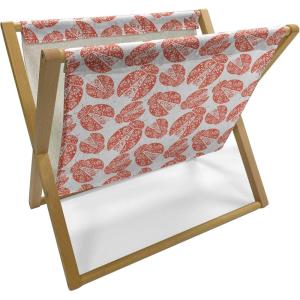 Ambesonne Love Magazine and Book Holder, Hipster Hearts Pattern with Love You Texts Heart Shapes Valentines Day Theme, Floor Rack Decor for Interior of Home & Office, 22″ x 19″, Vermilion Multicolor(Vermilion White)