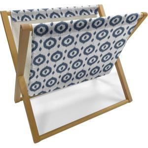 Ambesonne Love Magazine and Book Holder, Hipster Hearts Pattern with Love You Texts Heart Shapes Valentines Day Theme, Floor Rack Decor for Interior of Home & Office, 22″ x 19″, Vermilion Multicolor(Night Blue White)