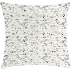 Ambesonne Modern Throw Pillow Cushion Cover, Geometric Triangle Shapes Zig Zag Triggering Lines Minimalist Pattern Print, Decorative Square Accent Pillow Case, 18″ X 18″, Black and White(Olive Green Tan)