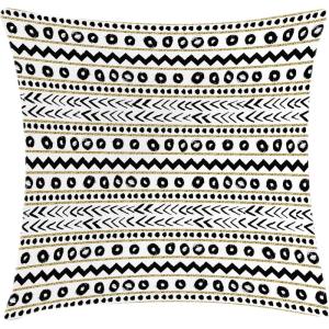 Ambesonne Modern Throw Pillow Cushion Cover, Geometric Triangle Shapes Zig Zag Triggering Lines Minimalist Pattern Print, Decorative Square Accent Pillow Case, 18″ X 18″, Black and White(Yellow Black)