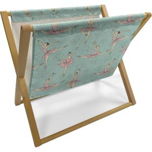 Ambesonne Rose Magazine and Book Holder, Blossoming Romantic Valentines Day Themed Flowers Feminine Style Blooms, Floor Rack Decor for Interior of Home & Office, 22″ x 19″, Magenta Peach and Green(Seafoam Pale Pink Cream)