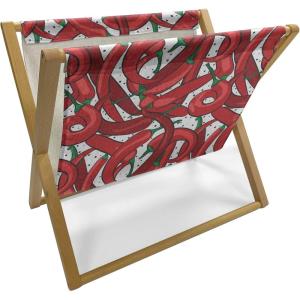 Ambesonne Rose Magazine and Book Holder, Blossoming Romantic Valentines Day Themed Flowers Feminine Style Blooms, Floor Rack Decor for Interior of Home & Office, 22″ x 19″, Magenta Peach and Green(Vermilion Ruby Green)