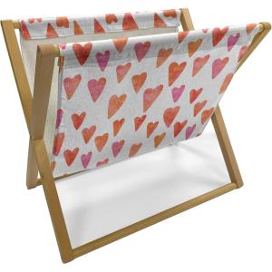 Ambesonne Rose Magazine and Book Holder, Blossoming Romantic Valentines Day Themed Flowers Feminine Style Blooms, Floor Rack Decor for Interior of Home & Office, 22″ x 19″, Magenta Peach and Green(Burnt Orange and Pink)