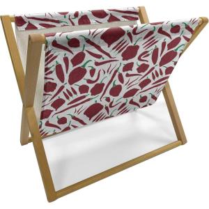 Ambesonne Rose Magazine and Book Holder, Blossoming Romantic Valentines Day Themed Flowers Feminine Style Blooms, Floor Rack Decor for Interior of Home & Office, 22″ x 19″, Magenta Peach and Green(Ruby and Green)