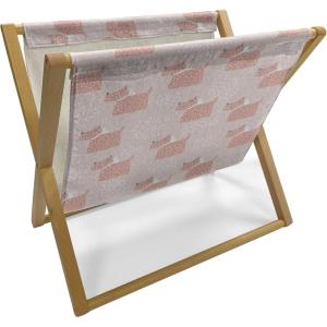 Ambesonne Rose Magazine and Book Holder, Blossoming Romantic Valentines Day Themed Flowers Feminine Style Blooms, Floor Rack Decor for Interior of Home & Office, 22″ x 19″, Magenta Peach and Green(Dark Salmon White)
