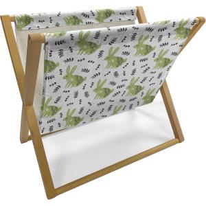 Ambesonne Rose Magazine and Book Holder, Blossoming Romantic Valentines Day Themed Flowers Feminine Style Blooms, Floor Rack Decor for Interior of Home & Office, 22″ x 19″, Magenta Peach and Green(Pistachio Green Black)
