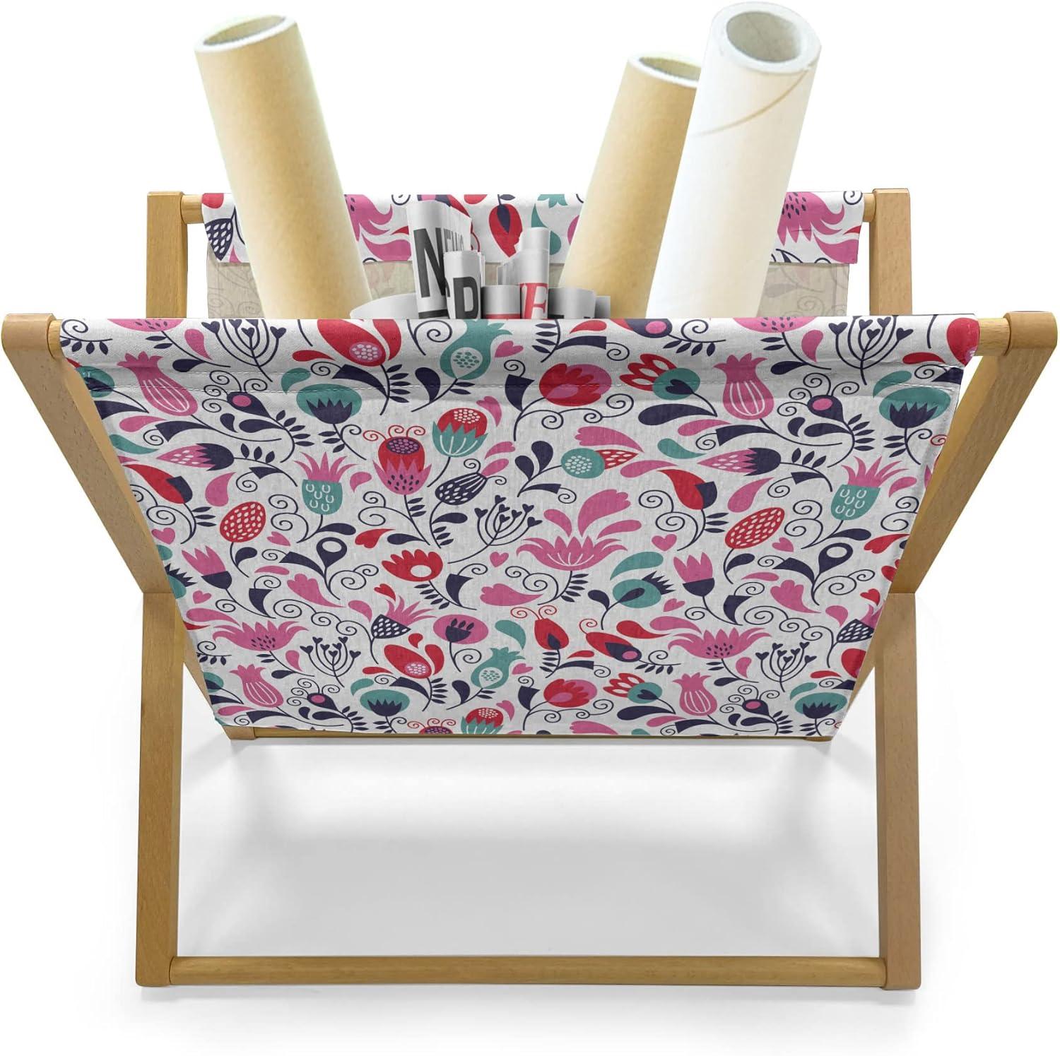 imageAmbesonne Feminine Magazine and Book Holder Pattern of Lipstick Kiss Marks Woman Valentines Wedding Theme Illustration Floor Rack Decor for Interior of Home amp Office 22 x 19 White RedPink Teal Red