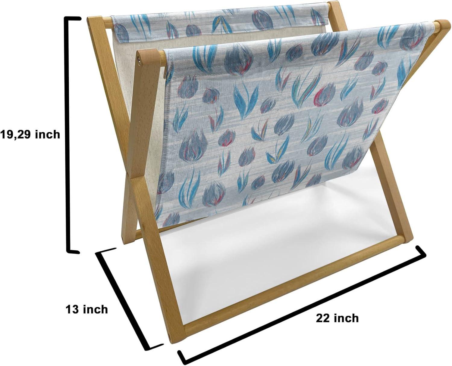 imageAmbesonne Feminine Magazine and Book Holder Pattern of Lipstick Kiss Marks Woman Valentines Wedding Theme Illustration Floor Rack Decor for Interior of Home amp Office 22 x 19 White RedBlue