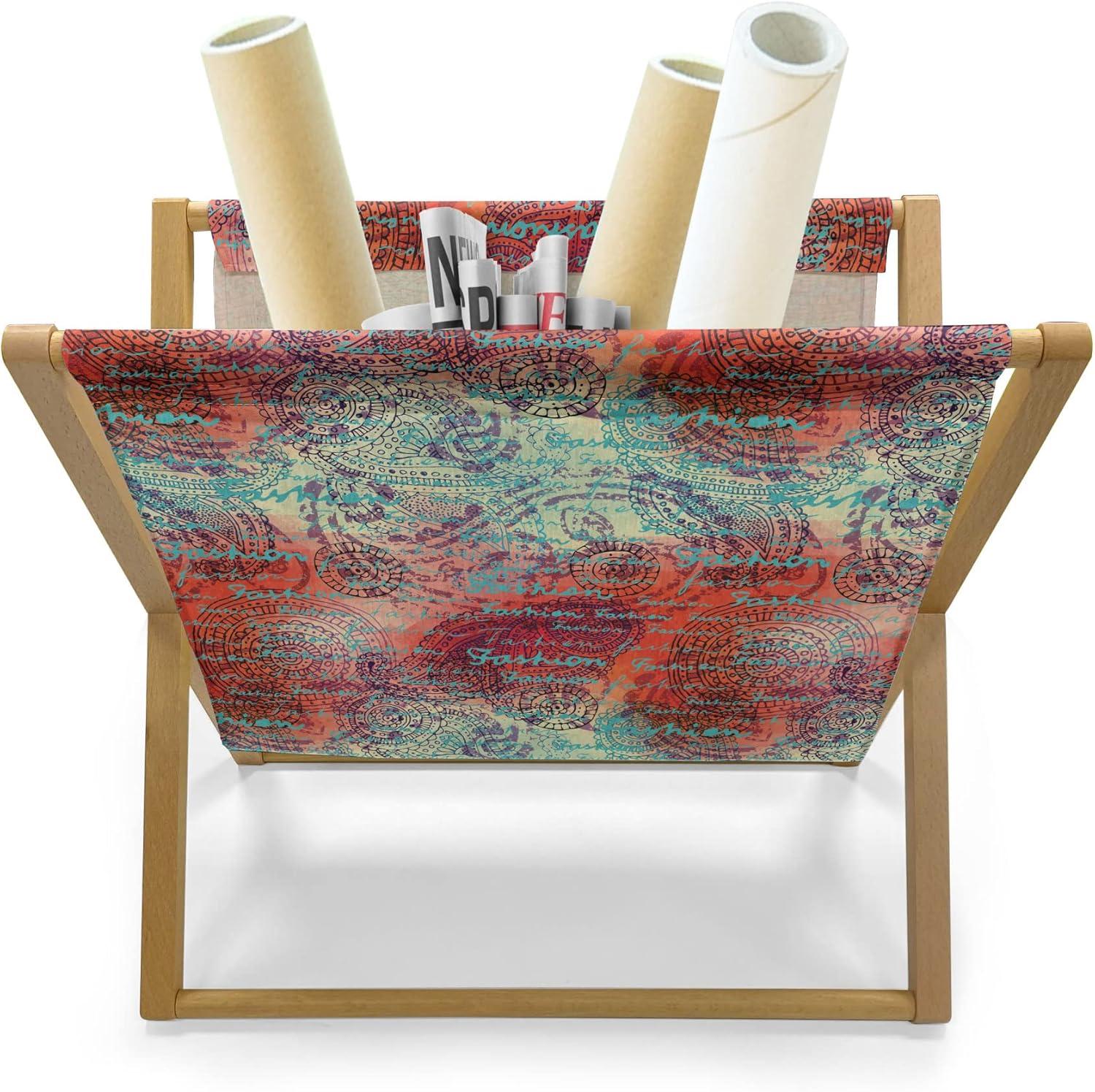 imageAmbesonne Feminine Magazine and Book Holder Pattern of Lipstick Kiss Marks Woman Valentines Wedding Theme Illustration Floor Rack Decor for Interior of Home amp Office 22 x 19 White RedTurquoise Orange Black