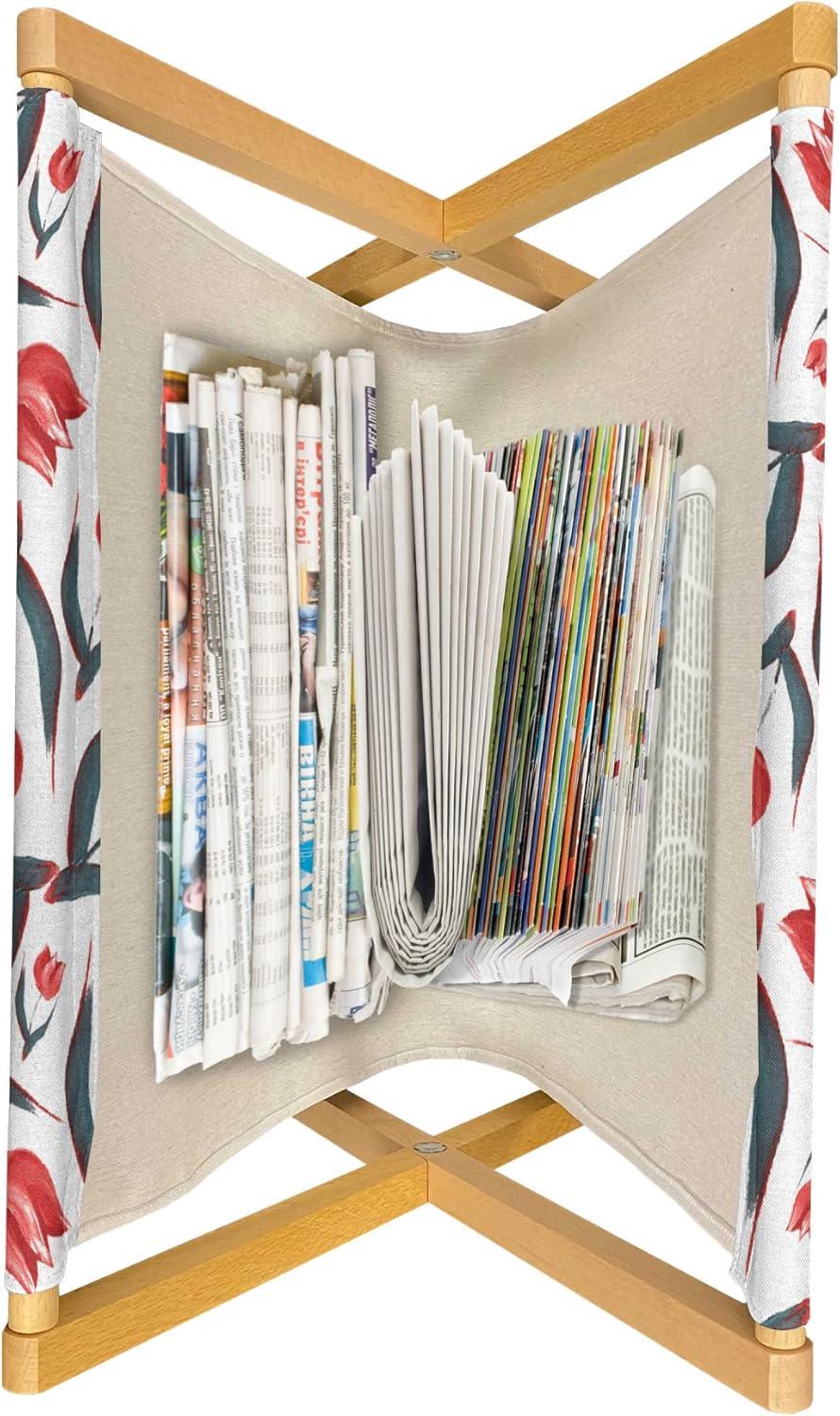 imageAmbesonne Feminine Magazine and Book Holder Pattern of Lipstick Kiss Marks Woman Valentines Wedding Theme Illustration Floor Rack Decor for Interior of Home amp Office 22 x 19 White RedRed Green