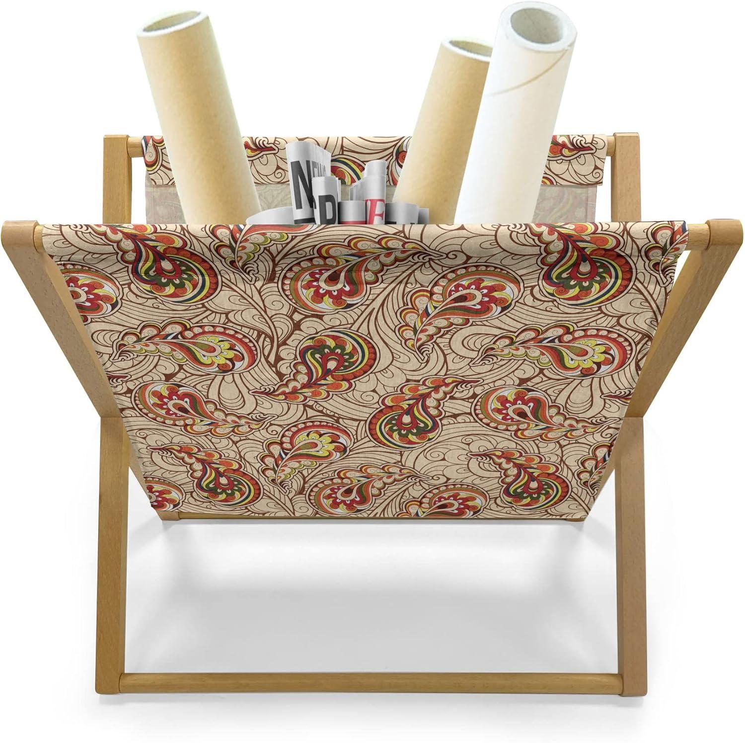 imageAmbesonne Feminine Magazine and Book Holder Pattern of Lipstick Kiss Marks Woman Valentines Wedding Theme Illustration Floor Rack Decor for Interior of Home amp Office 22 x 19 White RedRed Beige
