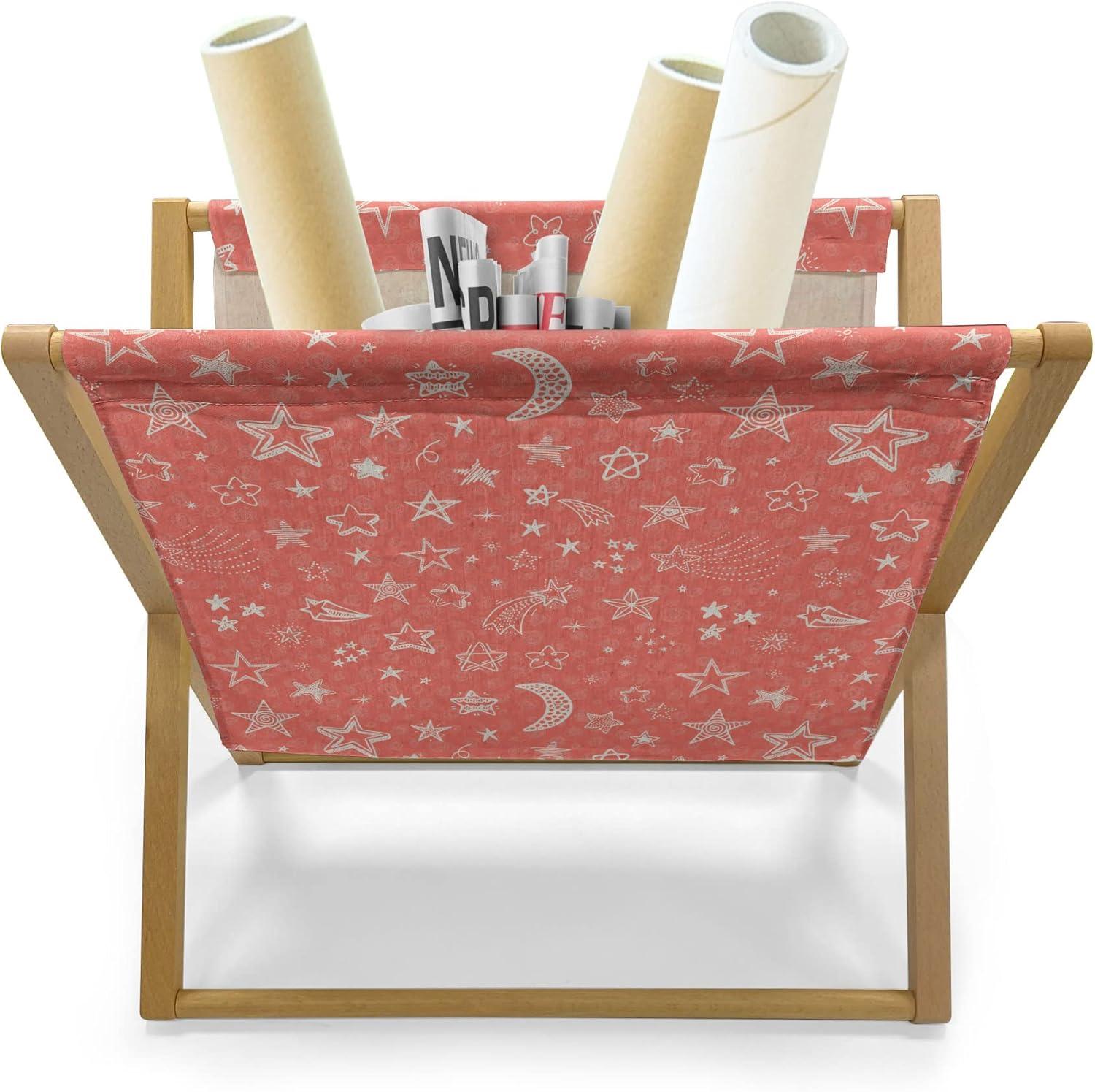 imageAmbesonne Feminine Magazine and Book Holder Pattern of Lipstick Kiss Marks Woman Valentines Wedding Theme Illustration Floor Rack Decor for Interior of Home amp Office 22 x 19 White RedCoral White
