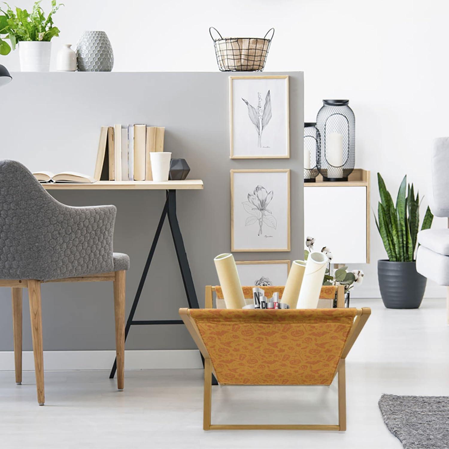 imageAmbesonne Feminine Magazine and Book Holder Pattern of Lipstick Kiss Marks Woman Valentines Wedding Theme Illustration Floor Rack Decor for Interior of Home amp Office 22 x 19 White RedOrange