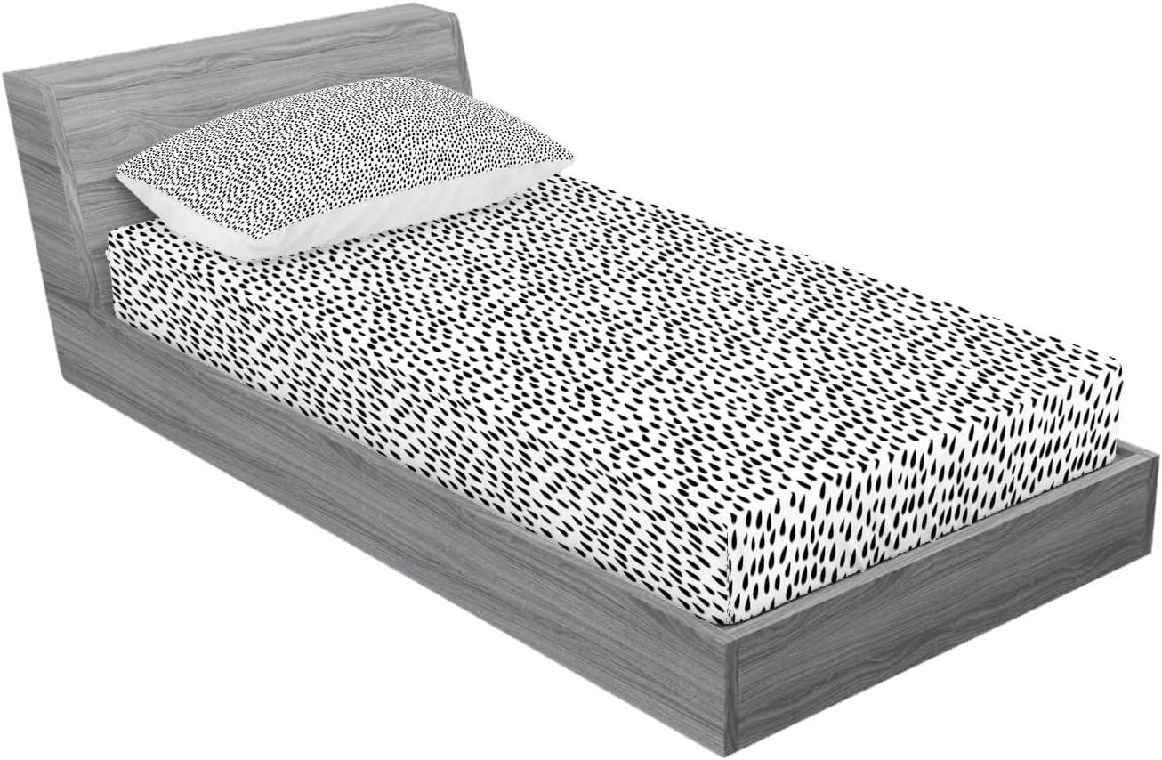 imageAmbesonne Fox Fitted Sheet amp Pillow Sham Set Fox in The Winter Forest Abstract Cartoon Trees and Nature Animal Pattern Decorative Printed 2 Piece Bedding Decor Set Twin Pale Sage Green OrangeCharcoal White