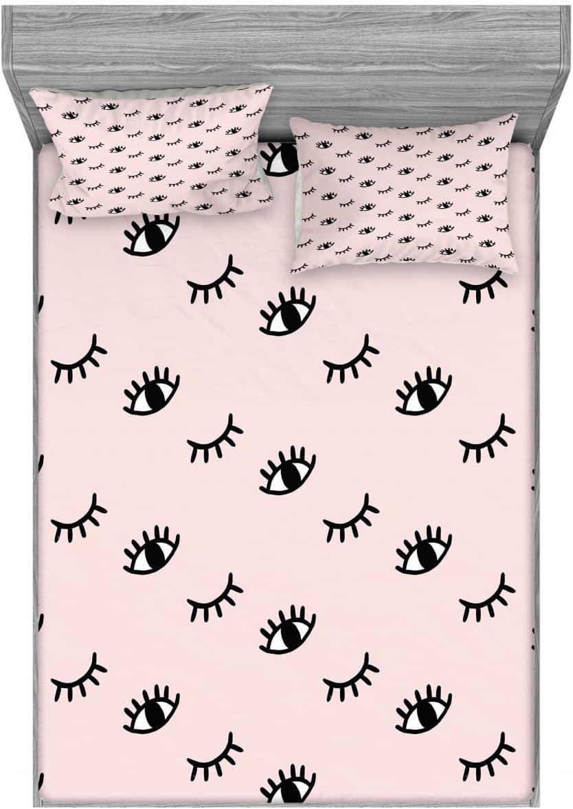 imageAmbesonne Fox Fitted Sheet amp Pillow Sham Set Fox in The Winter Forest Abstract Cartoon Trees and Nature Animal Pattern Decorative Printed 2 Piece Bedding Decor Set Twin Pale Sage Green OrangeRose Black
