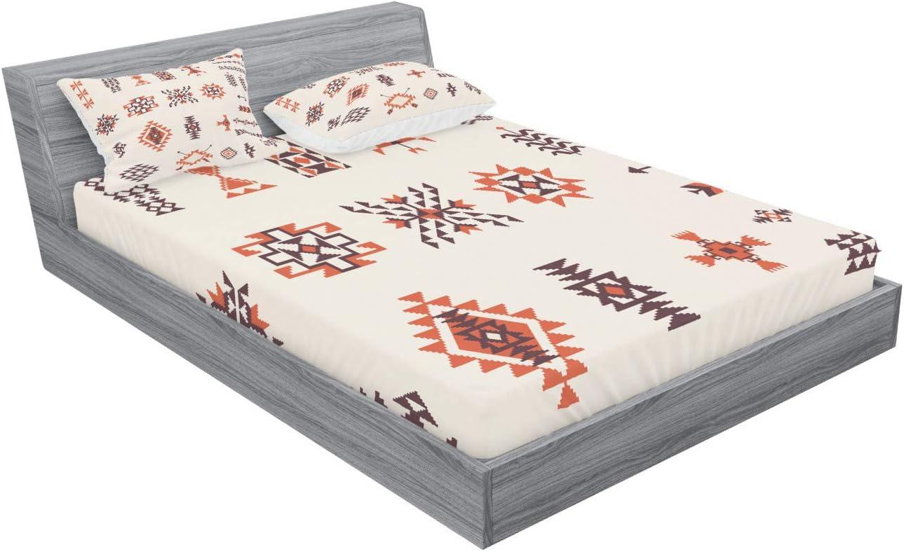 imageAmbesonne Fox Fitted Sheet amp Pillow Sham Set Fox in The Winter Forest Abstract Cartoon Trees and Nature Animal Pattern Decorative Printed 2 Piece Bedding Decor Set Twin Pale Sage Green OrangeBrown Orange