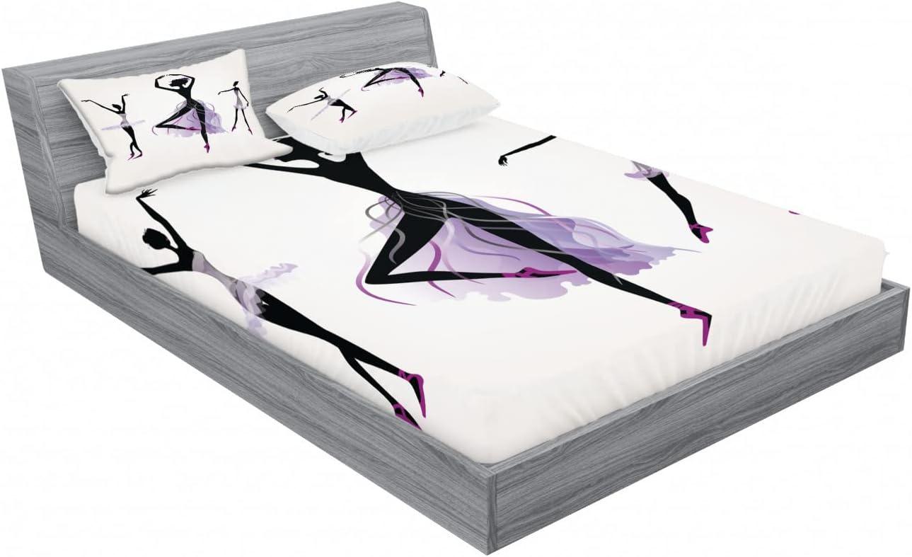 imageAmbesonne Fox Fitted Sheet amp Pillow Sham Set Fox in The Winter Forest Abstract Cartoon Trees and Nature Animal Pattern Decorative Printed 2 Piece Bedding Decor Set Twin Pale Sage Green OrangeOff White Black Mauve