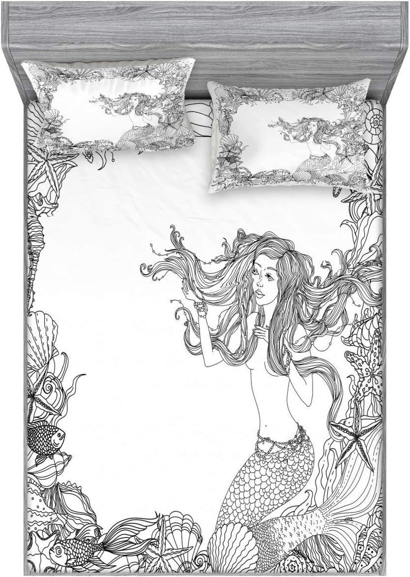 imageAmbesonne Fox Fitted Sheet amp Pillow Sham Set Fox in The Winter Forest Abstract Cartoon Trees and Nature Animal Pattern Decorative Printed 2 Piece Bedding Decor Set Twin Pale Sage Green OrangeWhite Grey