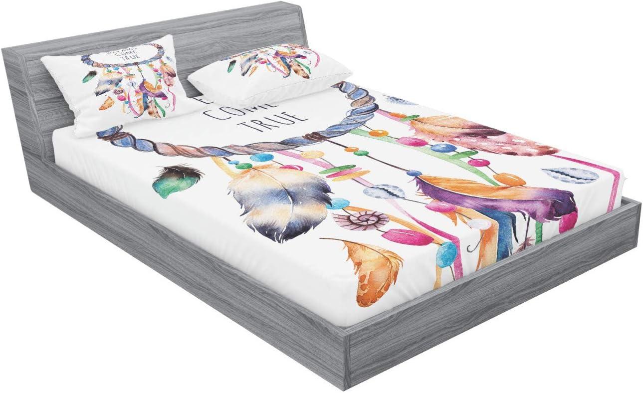 imageAmbesonne Fox Fitted Sheet amp Pillow Sham Set Fox in The Winter Forest Abstract Cartoon Trees and Nature Animal Pattern Decorative Printed 2 Piece Bedding Decor Set Twin Pale Sage Green OrangePlum Apricot